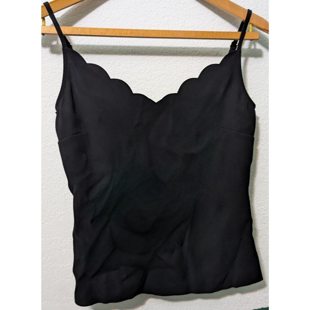 Ted Baker London Size Medium Black Scalloped Hem Vest Top Sleeveless (475)
